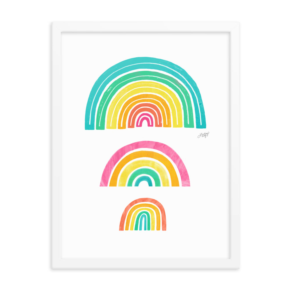 Rainbows Illustration - Framed Matte Print - Lindsey Kay Collective