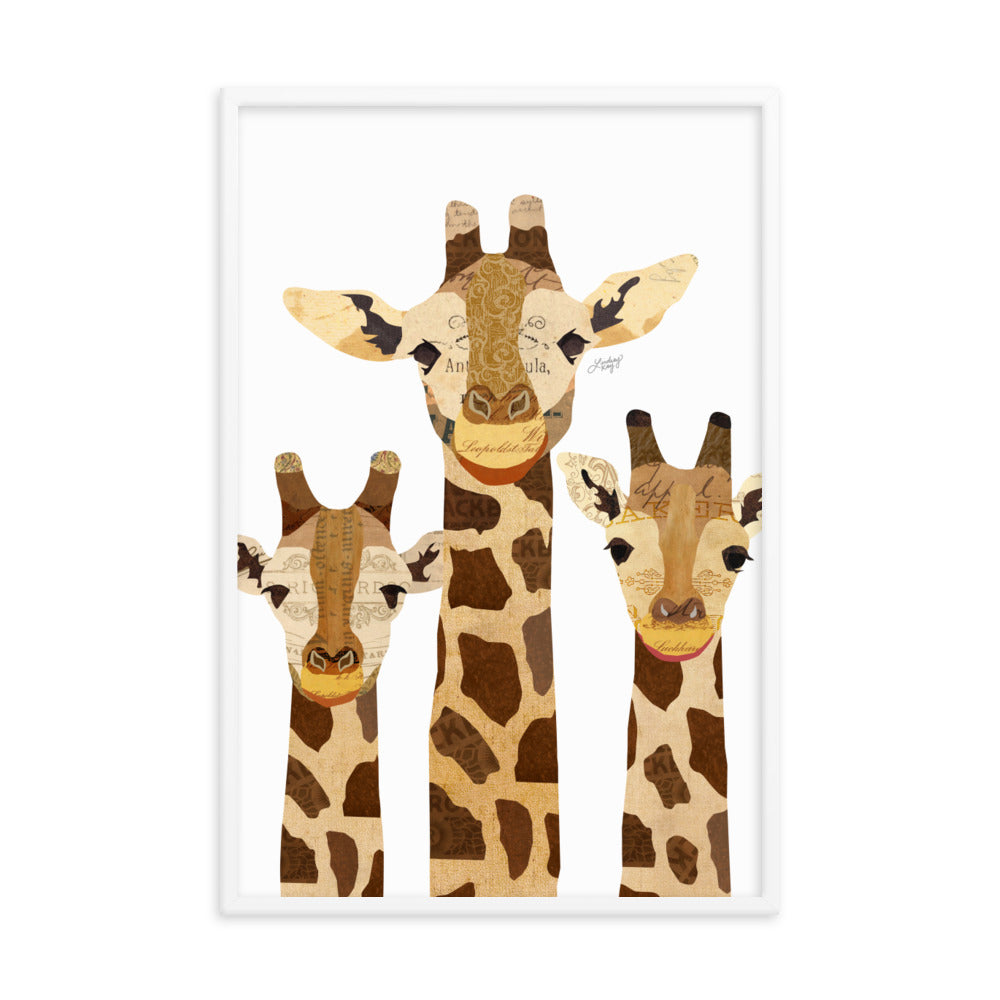 Giraffe Collage - Framed Matte Print - Lindsey Kay Collective