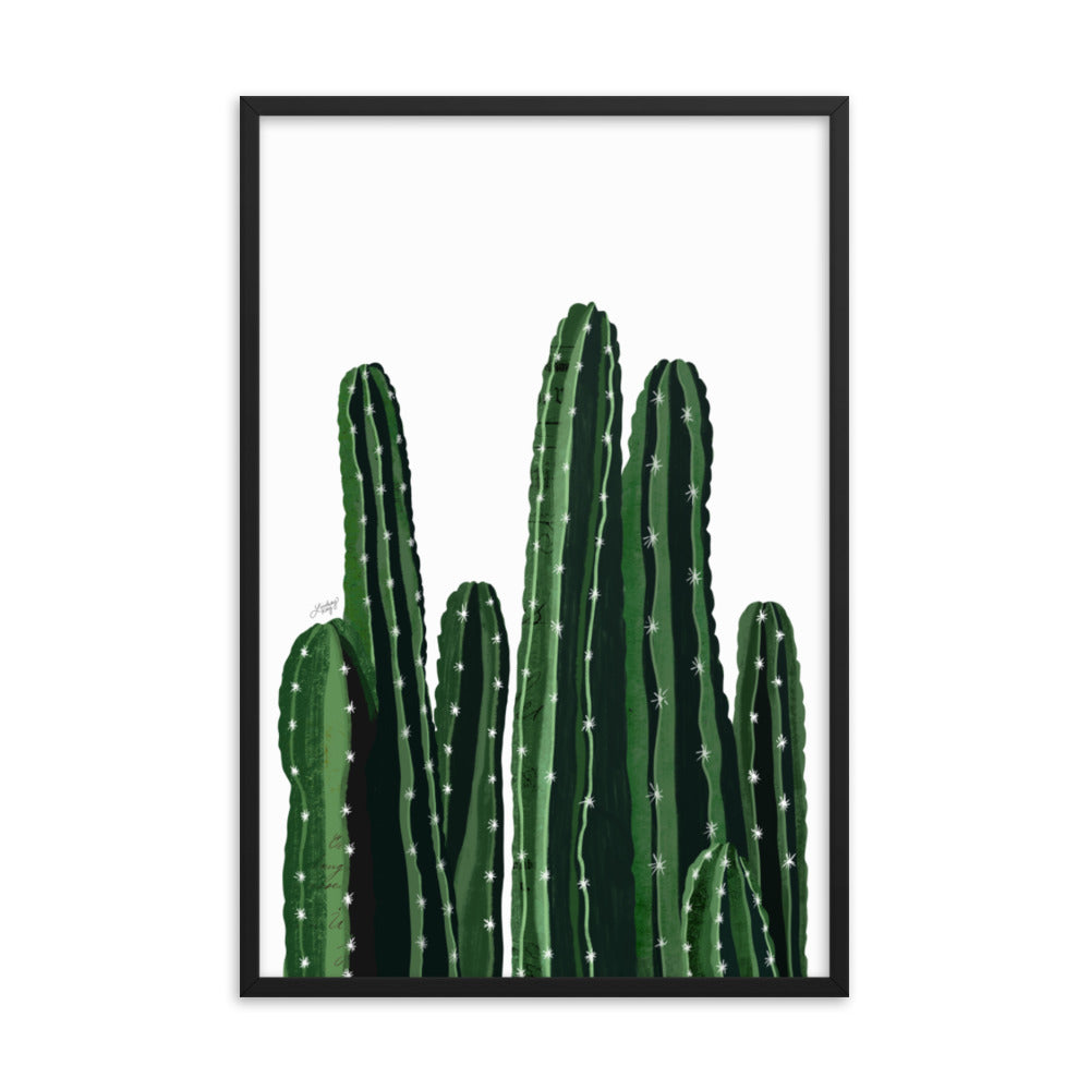 Cacti Collage Illustration - Framed Matte Art Print
