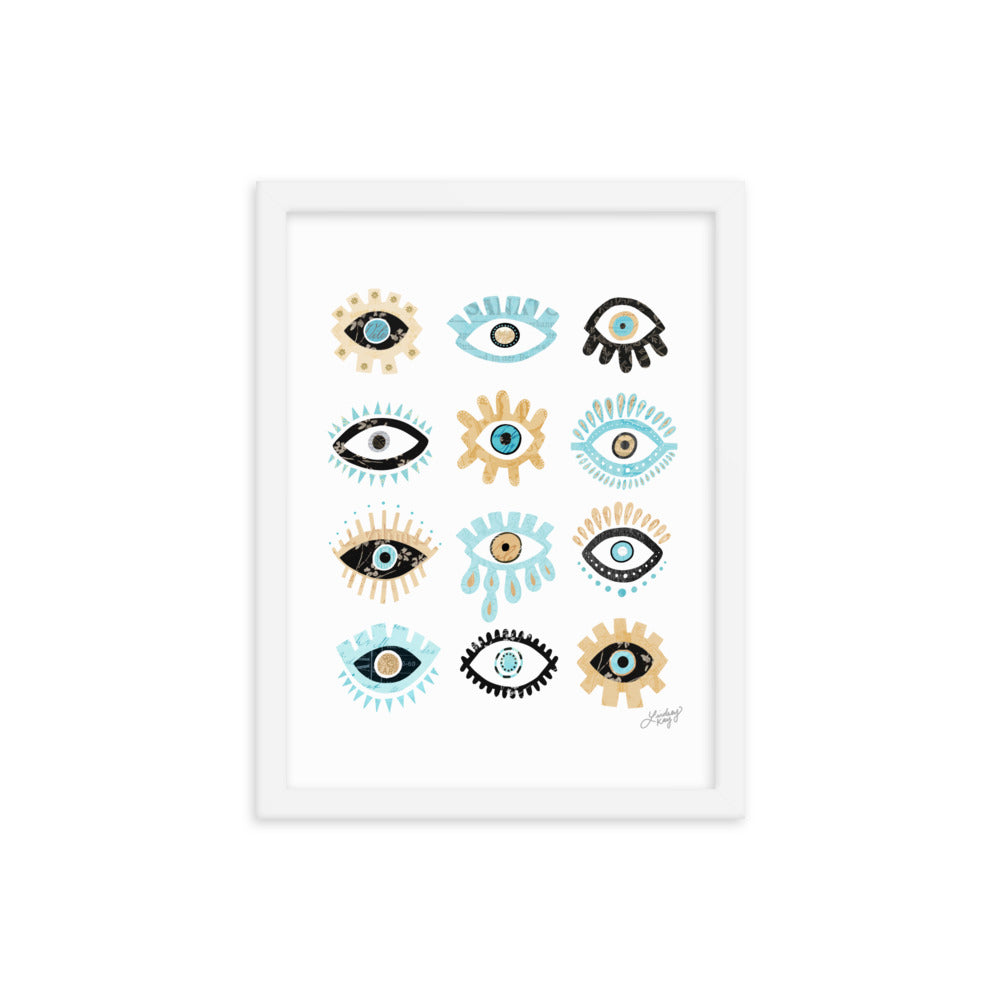 Evil Eyes Illustration - Framed Matte Print - Lindsey Kay Collective