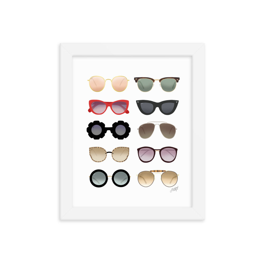 Sunglasses Illustration - Framed Matte Print - Lindsey Kay Collective