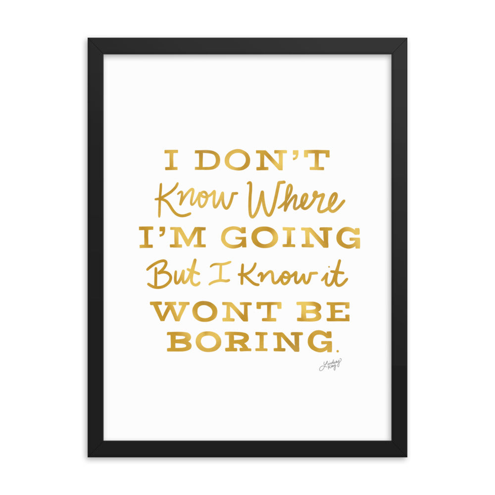David Bowie Quote (Gold Palette) - Framed Matte Print - Lindsey Kay Collective