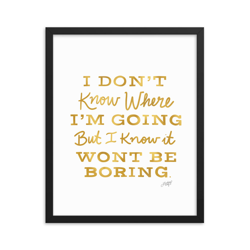 David Bowie Quote (Gold Palette) - Framed Matte Print - Lindsey Kay Collective