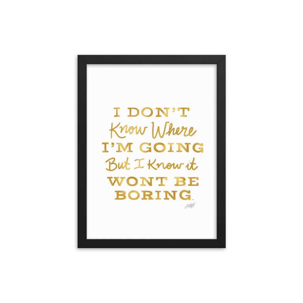 David Bowie Quote (Gold Palette) - Framed Matte Print - Lindsey Kay Collective