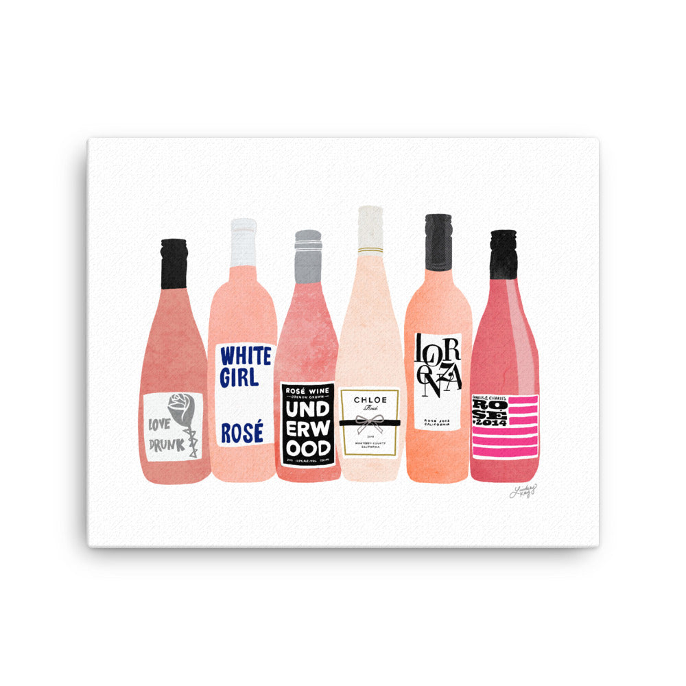 Rose Bottle Illustration - Canvas