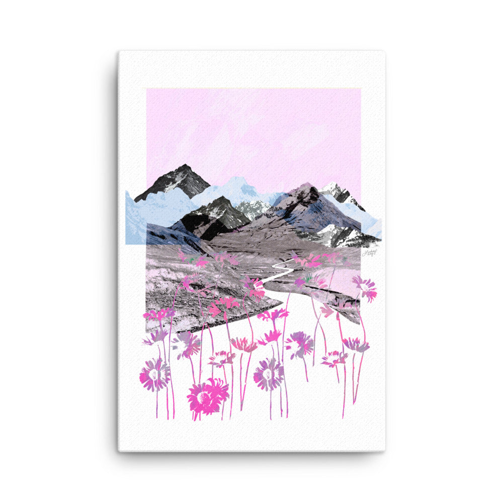 Daisy Mountain (palette rose) - toile