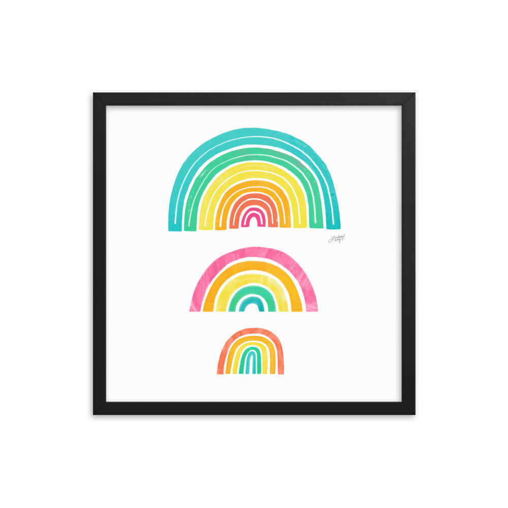 Illustration arc-en-ciel - Impression mate encadrée