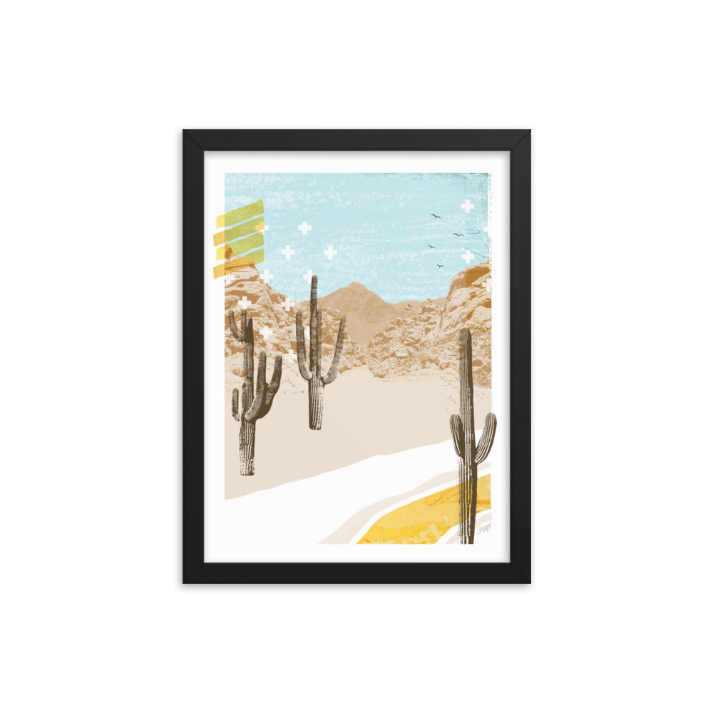 Desert Mountain Collage - Framed Matte Print
