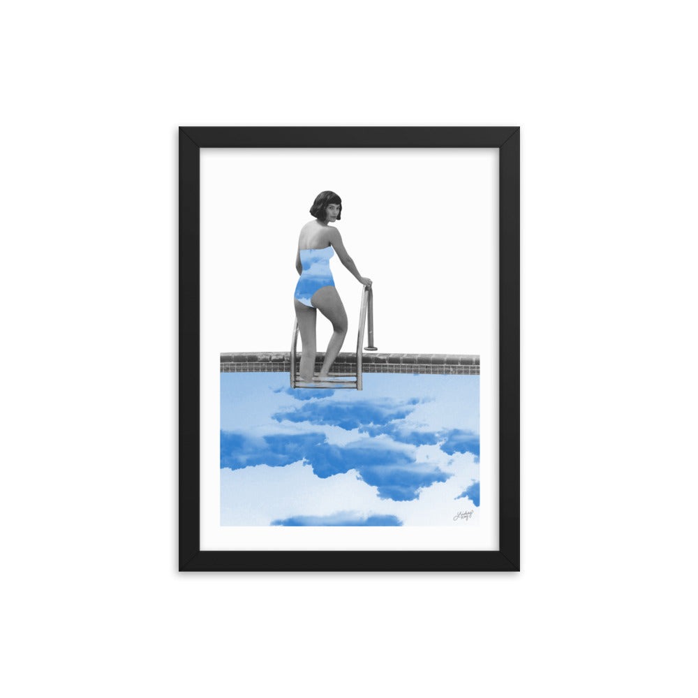 Lady in a Pool Collage - Framed Matte Print - Lindsey Kay Collective