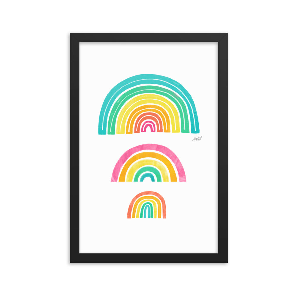 Illustration arc-en-ciel - Impression mate encadrée