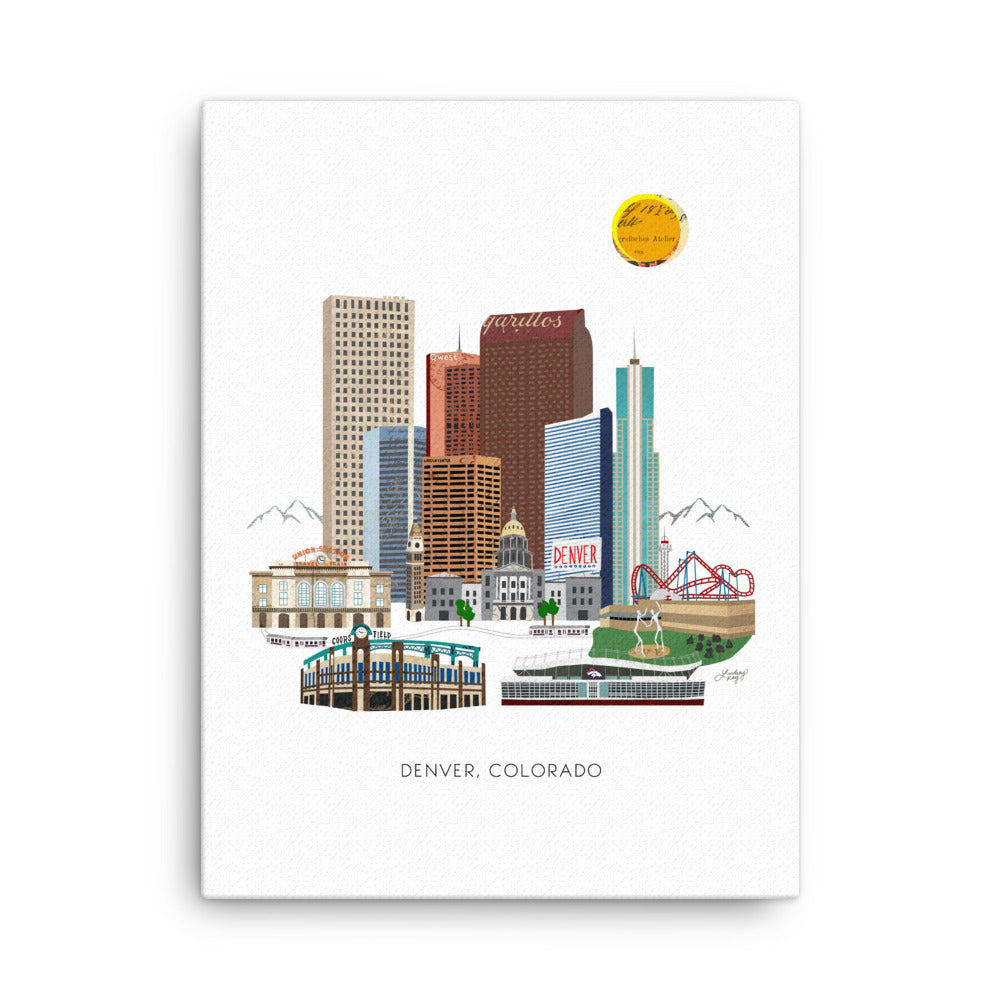 Downtown Denver Illustration - Canvas