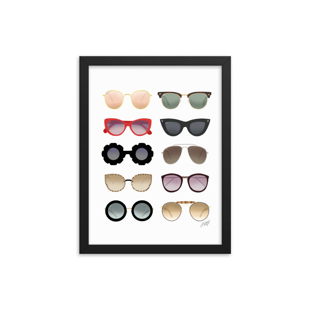 Sunglasses Illustration - Framed Matte Print - Lindsey Kay Collective