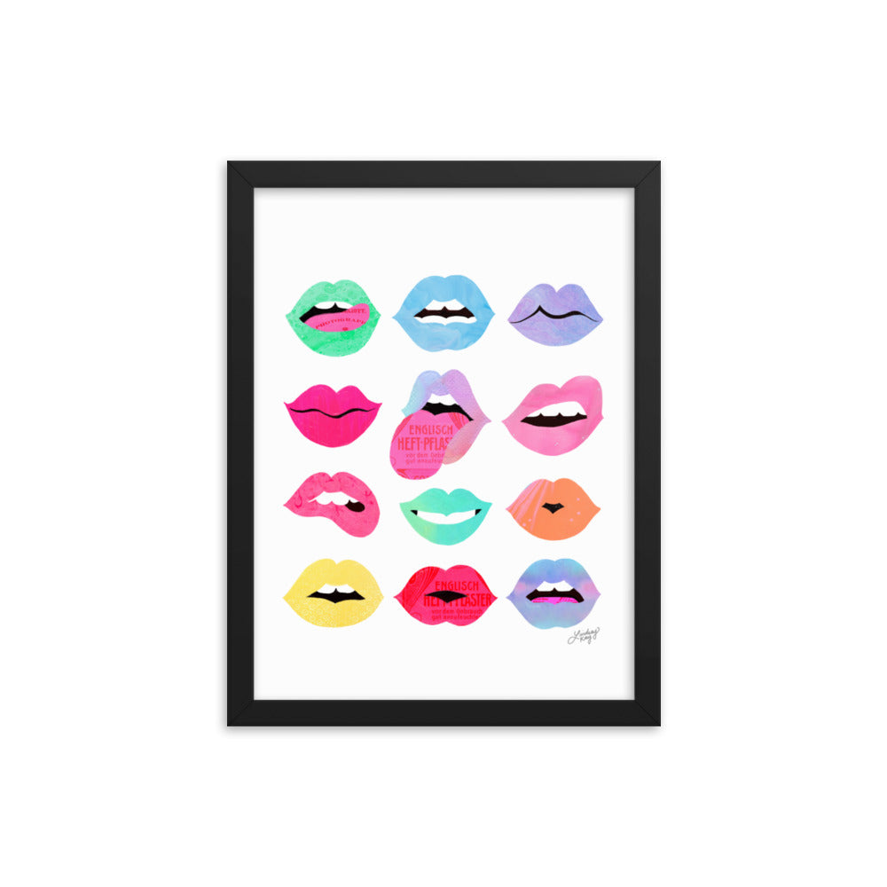 Rainbow Lips of Love - Framed Matte Print - Lindsey Kay Collective