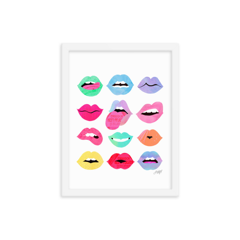 Rainbow Lips of Love - Framed Matte Print - Lindsey Kay Collective
