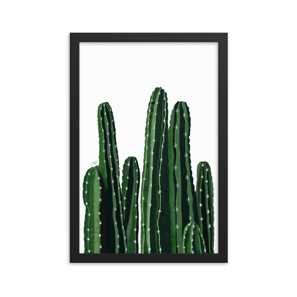 Cacti Collage Illustration - Framed Matte Art Print