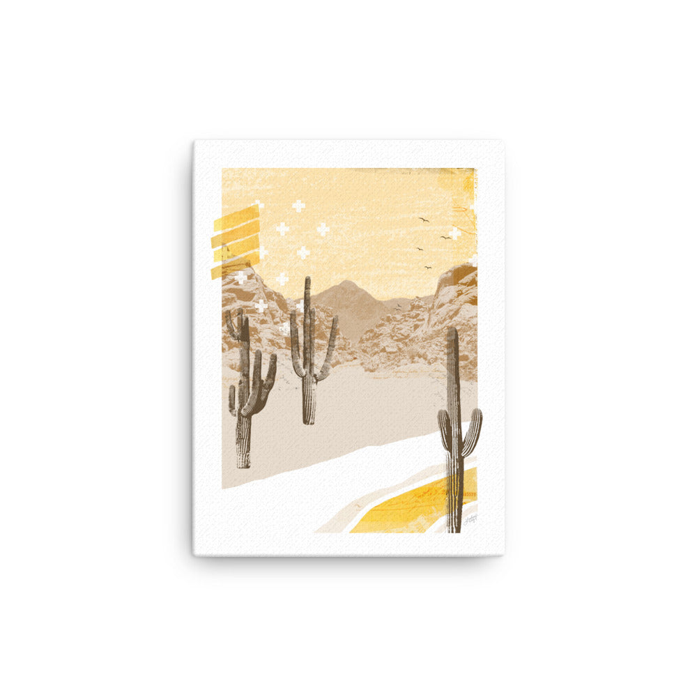 Collage de montaña del desierto (paleta amarilla) - Lienzo