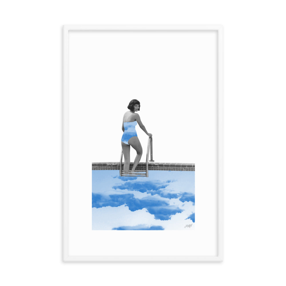 Lady in a Pool Collage - Framed Matte Print - Lindsey Kay Collective