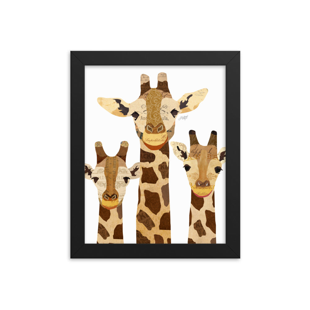 Giraffe Collage - Framed Matte Print