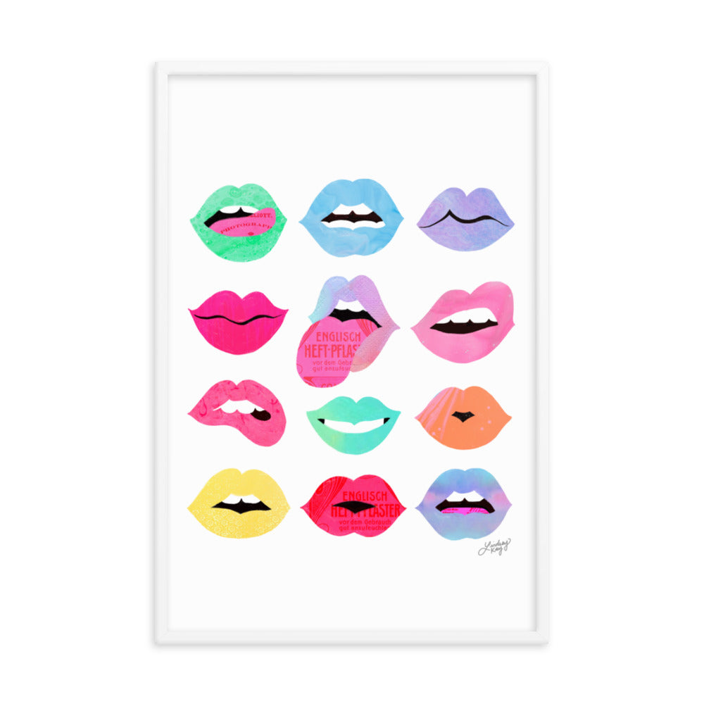 Rainbow Lips of Love - Framed Matte Print - Lindsey Kay Collective