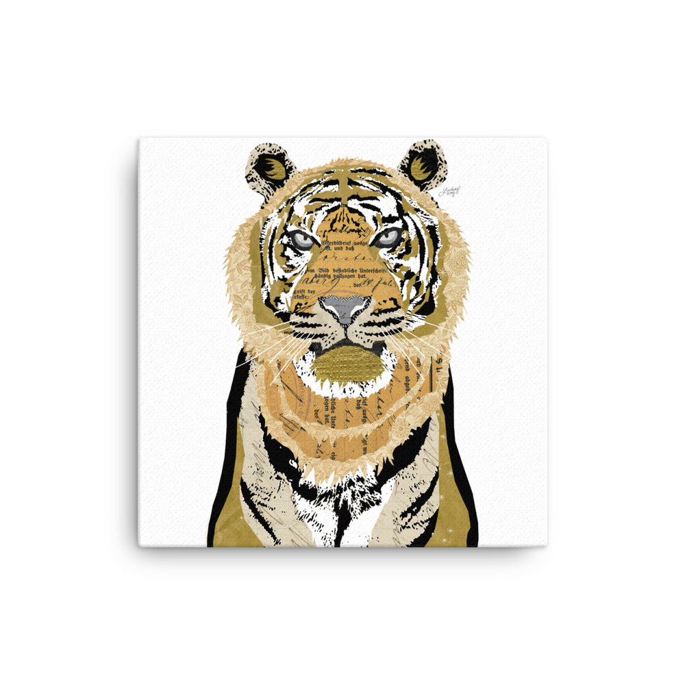 Collage de tigre - Lienzo