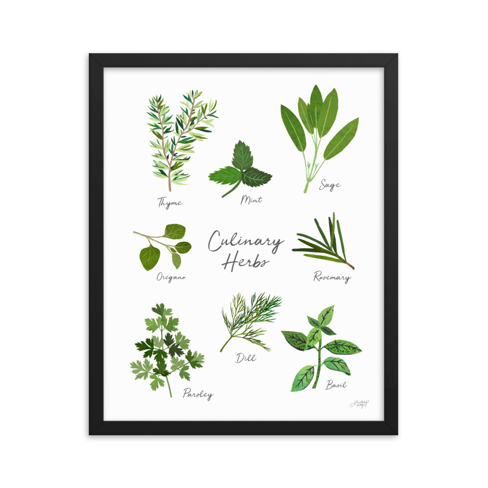 Herbs Collage - Framed Matte Print - Lindsey Kay Collective