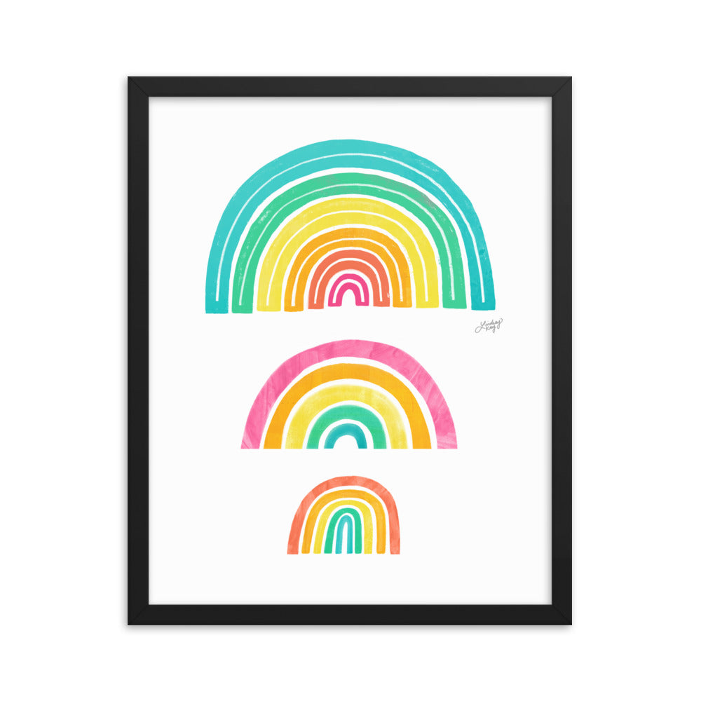 Rainbows Illustration - Framed Matte Print