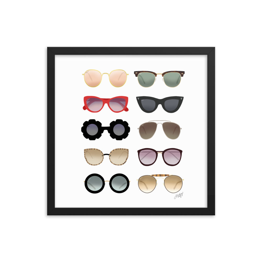 Illustration de lunettes de soleil - Impression mate encadrée