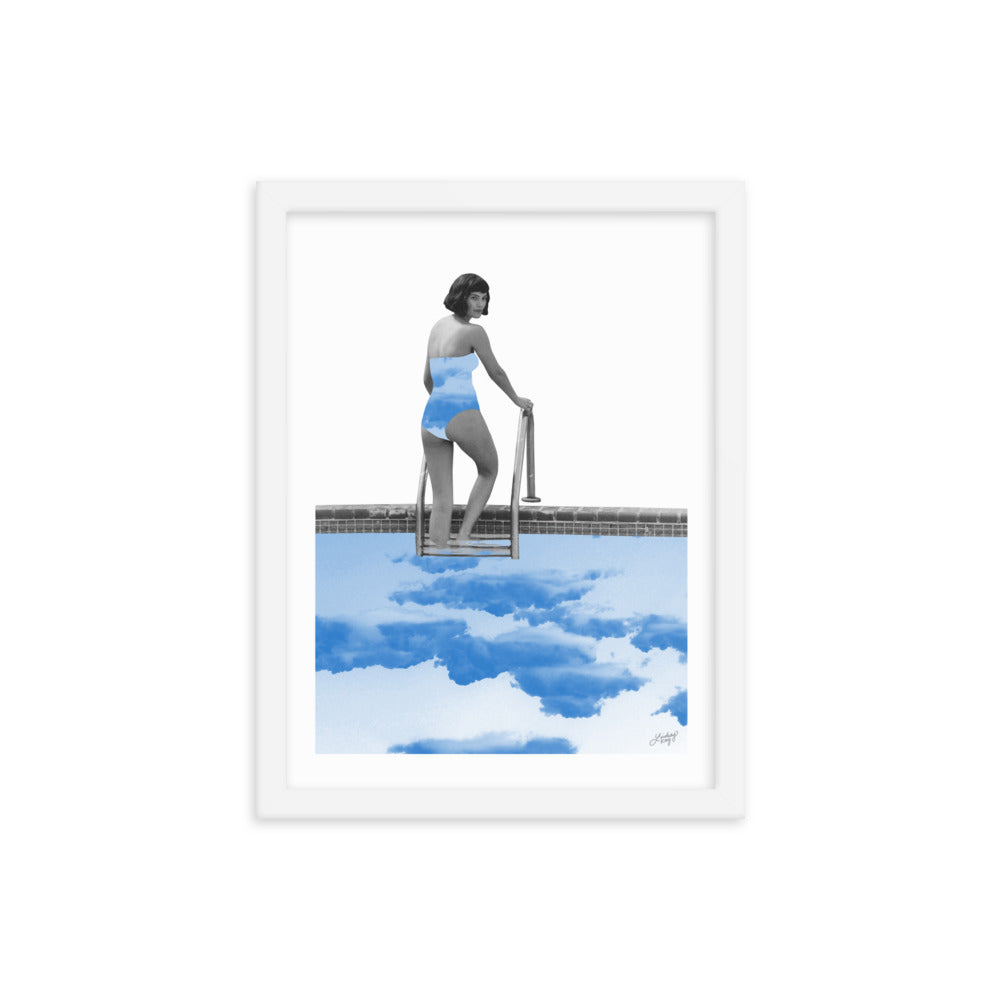 Lady in a Pool Collage - Framed Matte Print - Lindsey Kay Collective