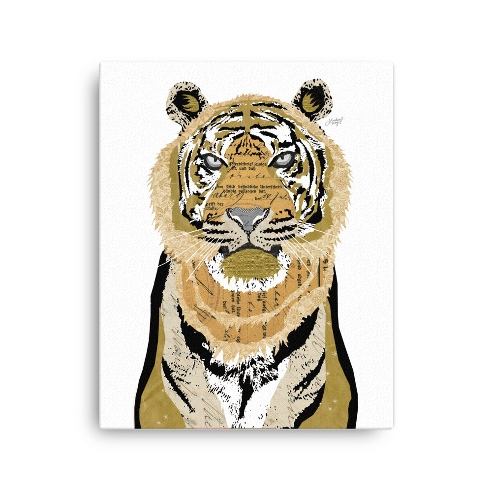 Collage de tigre - Lienzo
