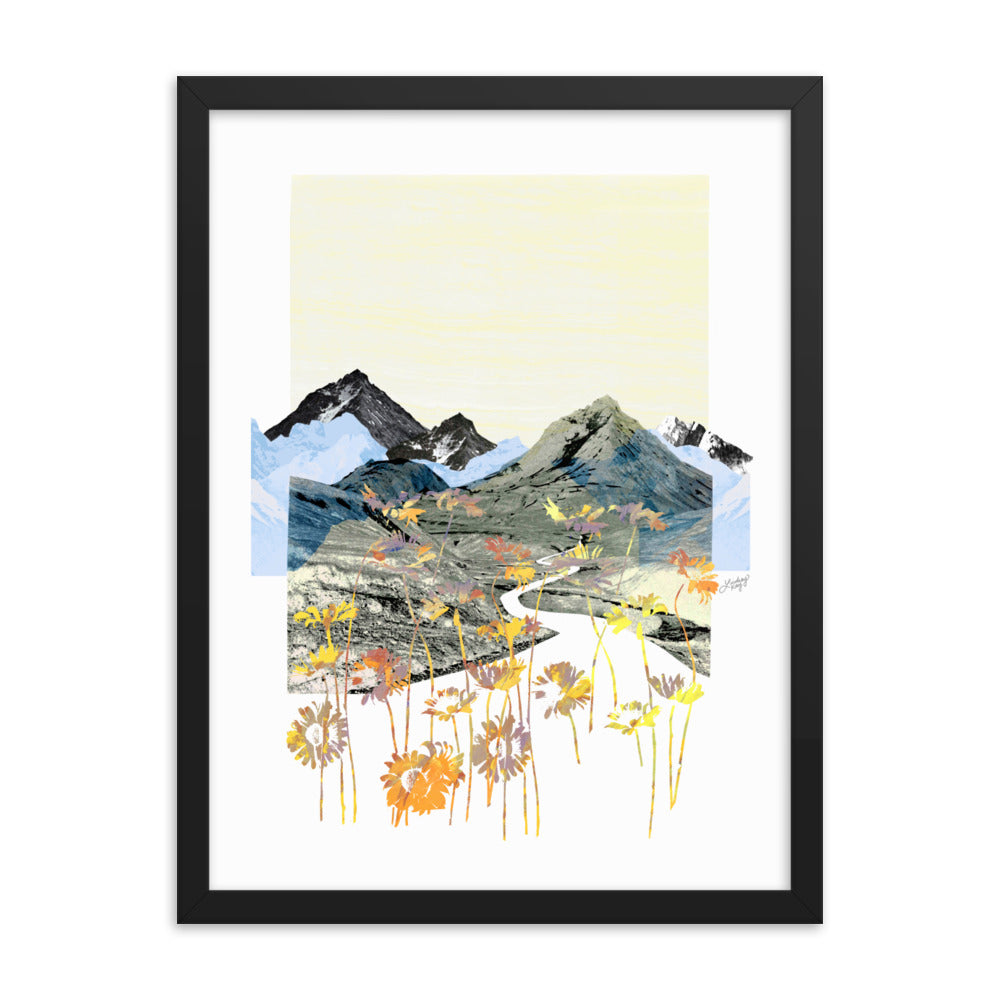 Daisy Mountain Collage - Framed Matte Print