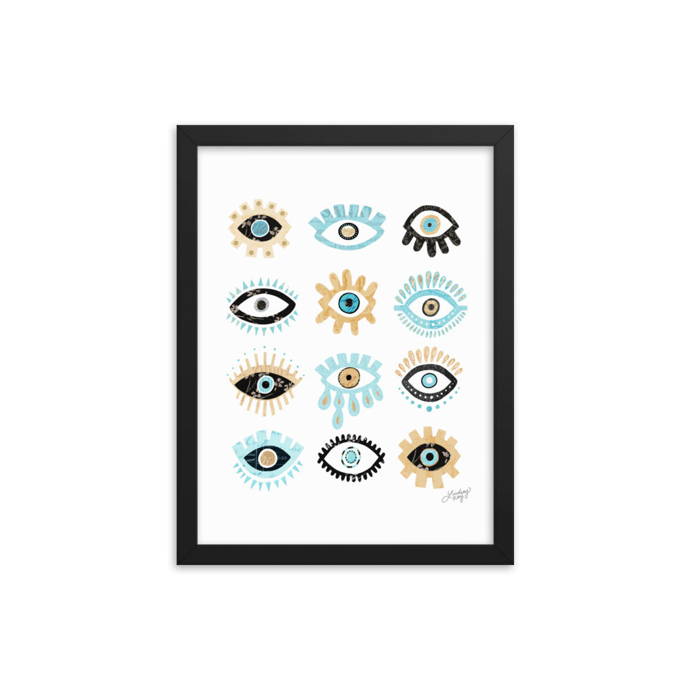 Evil Eyes Illustration - Framed Matte Print - Lindsey Kay Collective