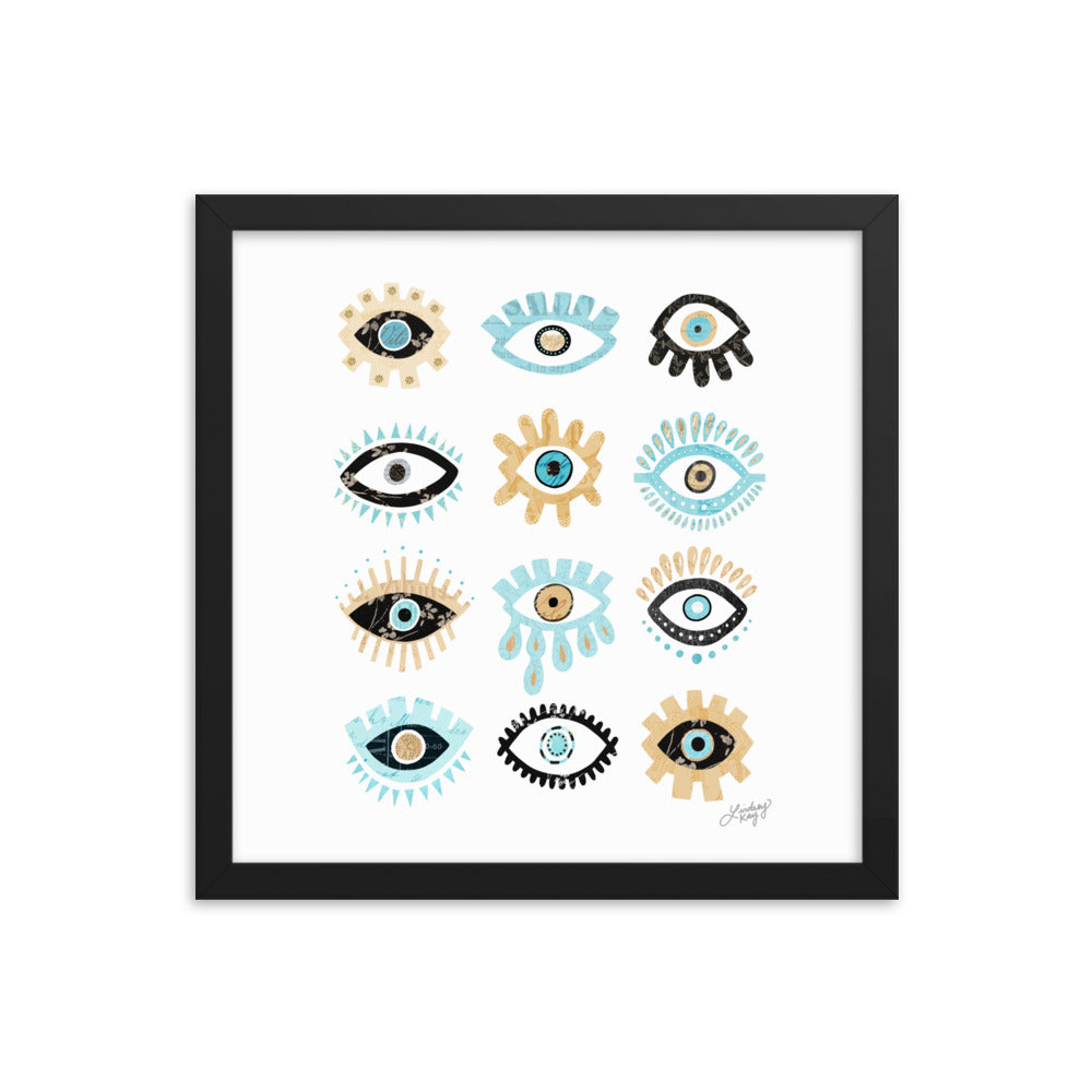 Evil Eyes Illustration - Framed Matte Print - Lindsey Kay Collective