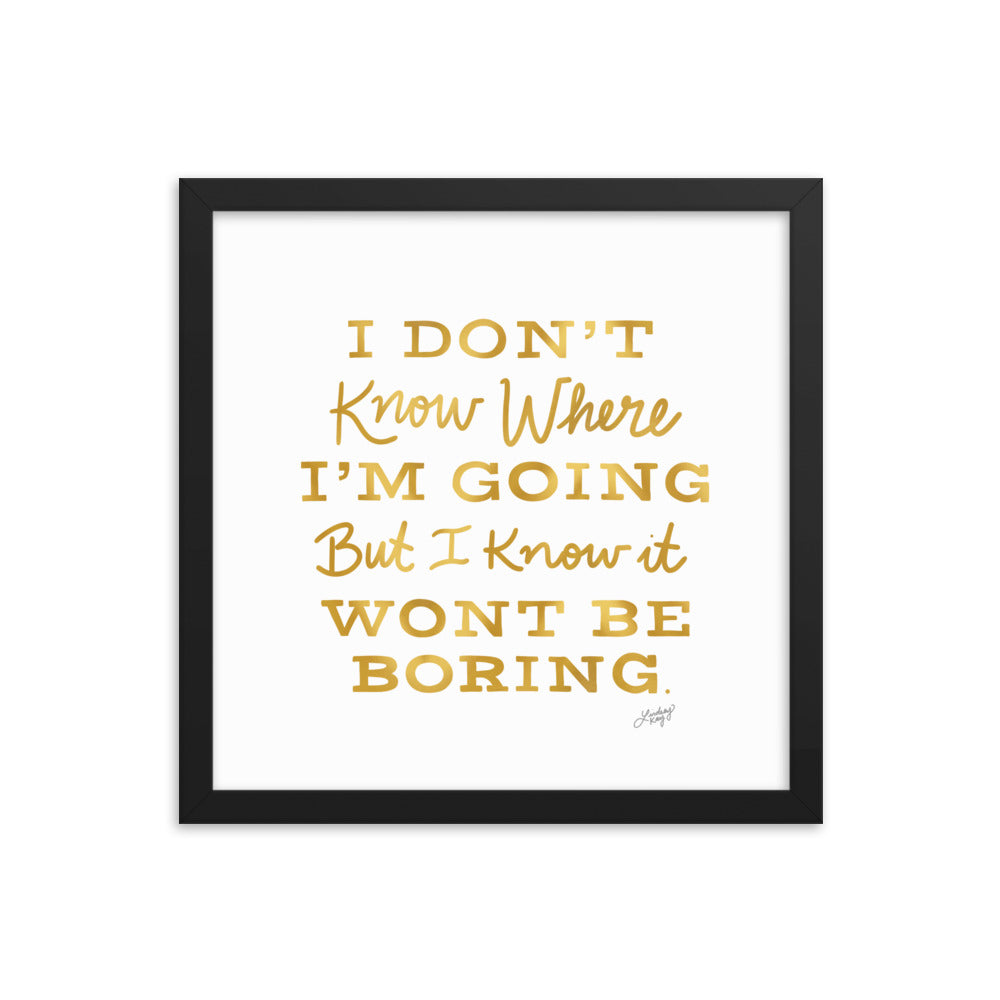 David Bowie Quote (Gold Palette) - Framed Matte Print - Lindsey Kay Collective
