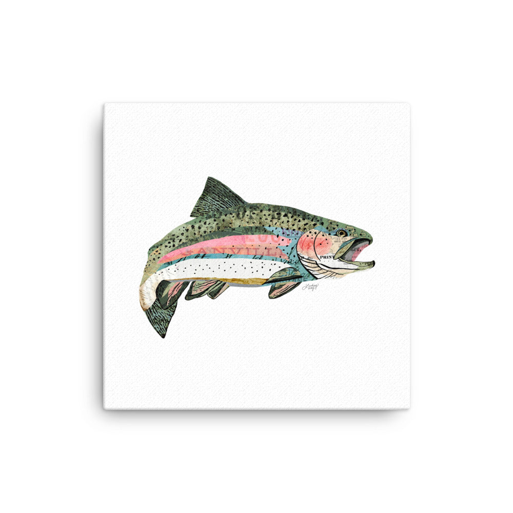 Rainbow Trout Collage - Canvas