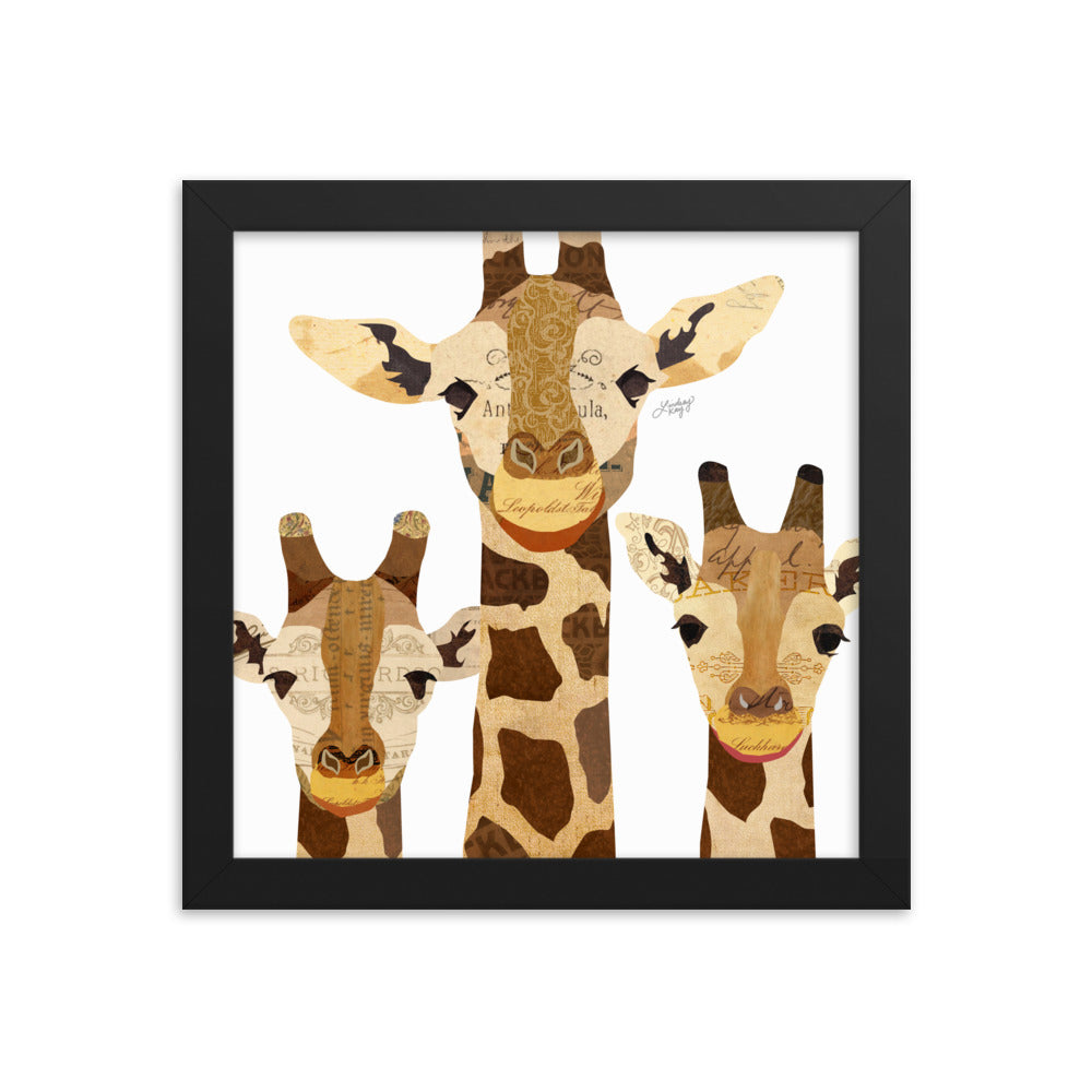 Giraffe Collage - Framed Matte Print - Lindsey Kay Collective