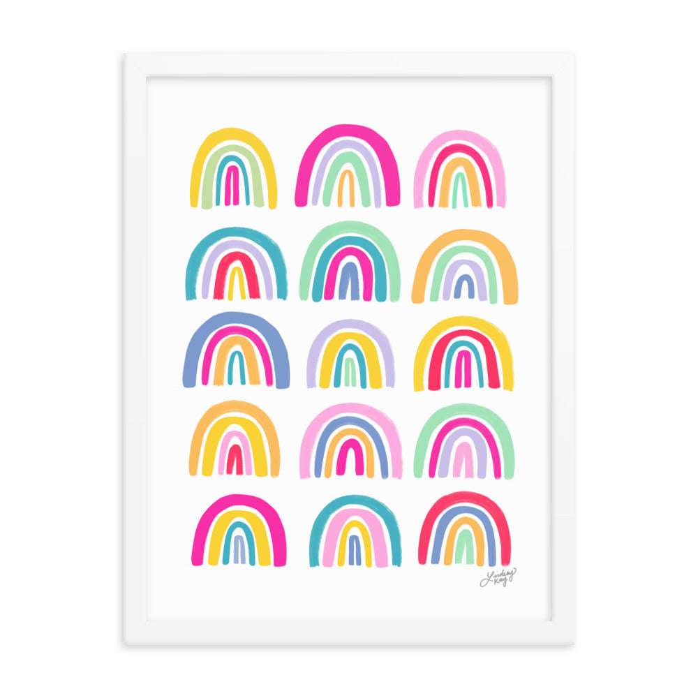Colorful Rainbows - Framed Matte Print - Lindsey Kay Collective