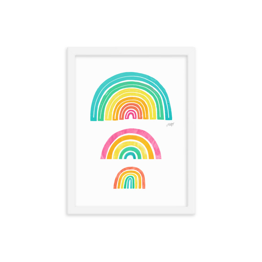 Illustration arc-en-ciel - Impression mate encadrée