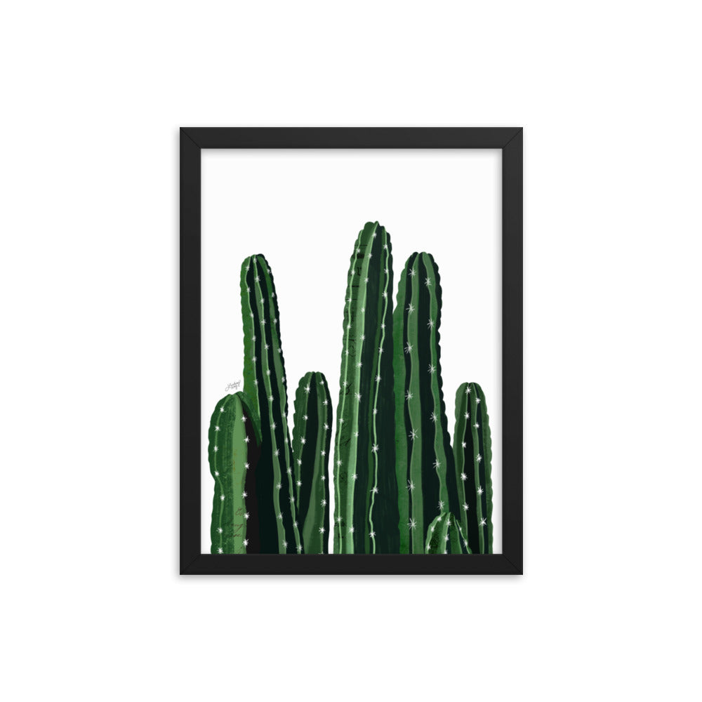 Cacti Collage Illustration - Framed Matte Art Print