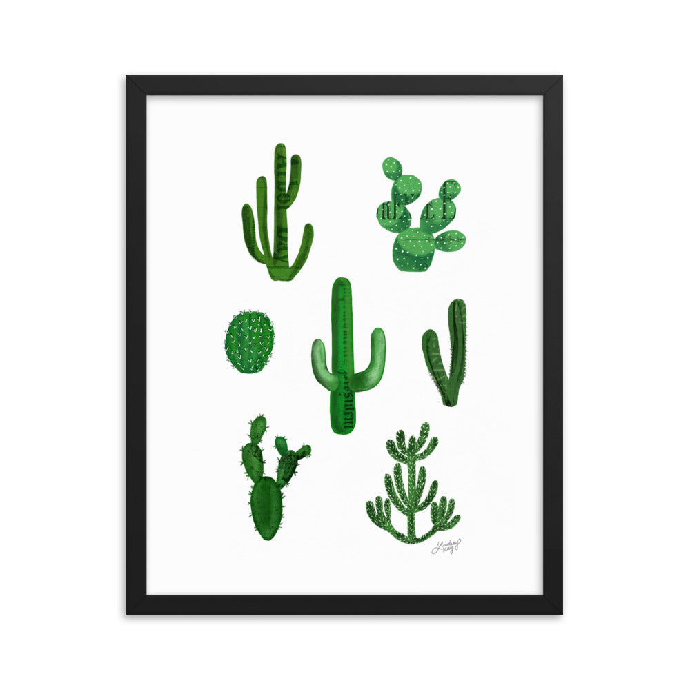 Cactus Illustration. - Framed poster