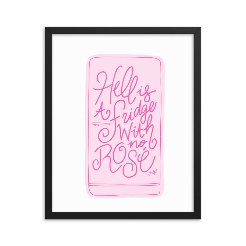 Hell is a Fridge With No Rose (Illustration) - Framed Matte Print