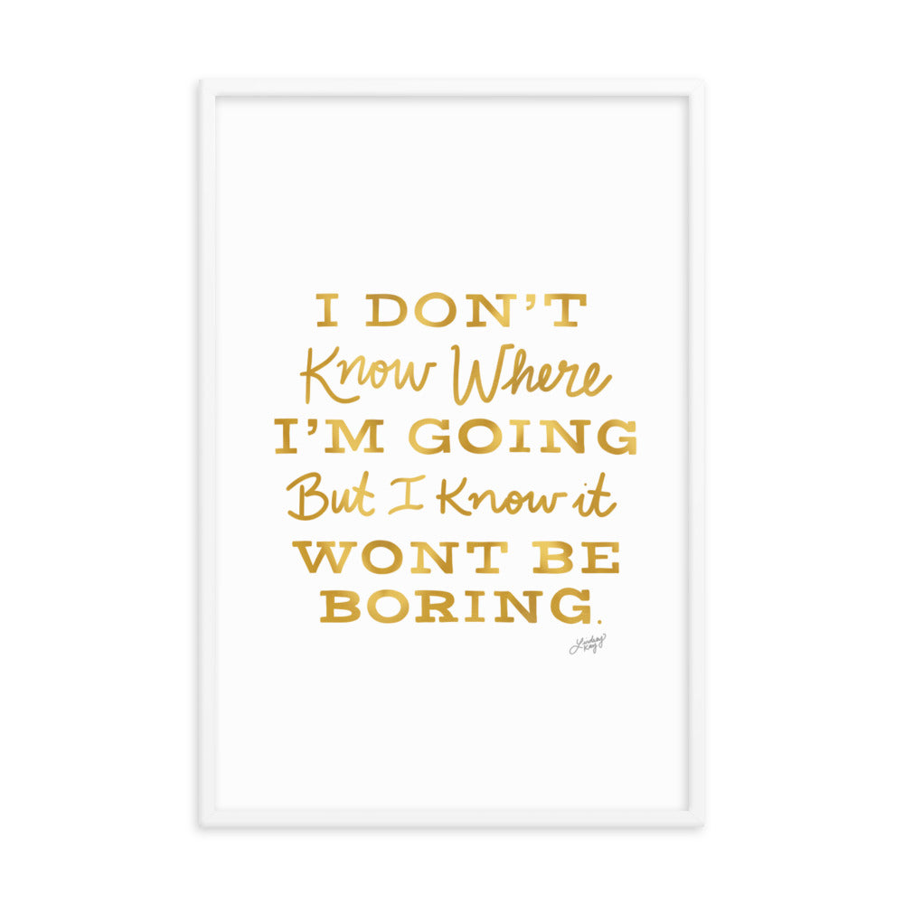 David Bowie Quote (Gold Palette) - Framed Matte Print - Lindsey Kay Collective