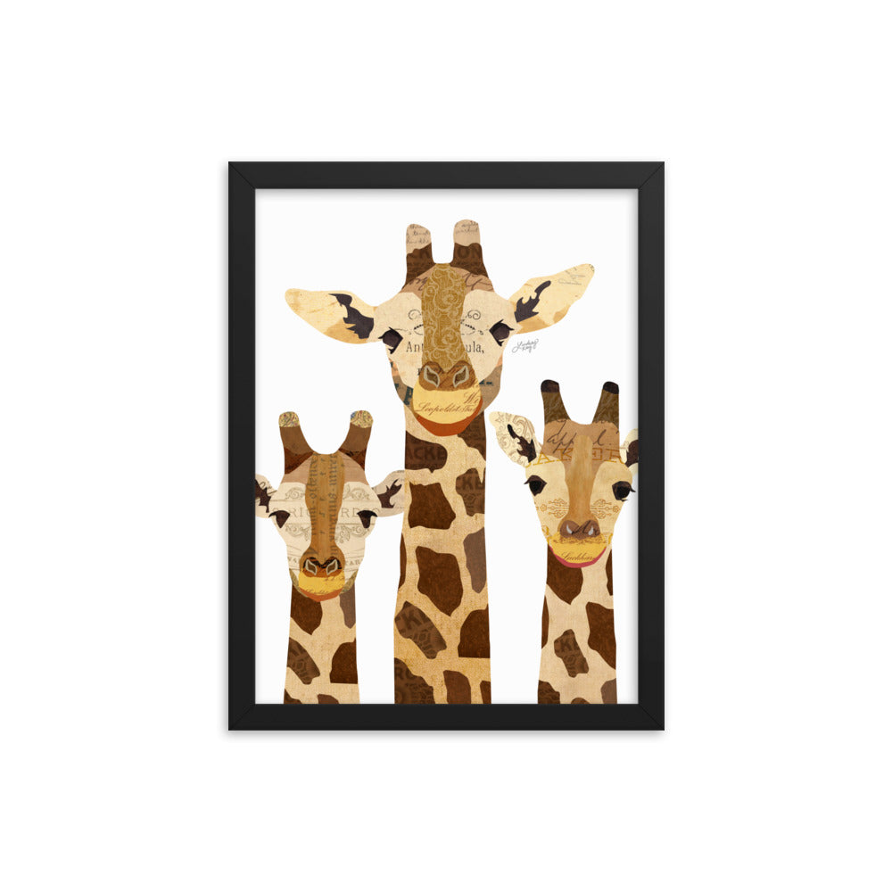 Giraffe Collage - Framed Matte Print