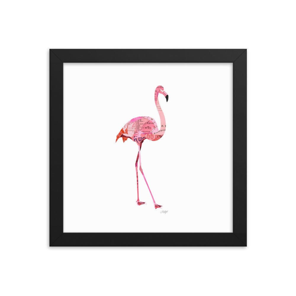 Flamingo Collage - Framed Matte Print