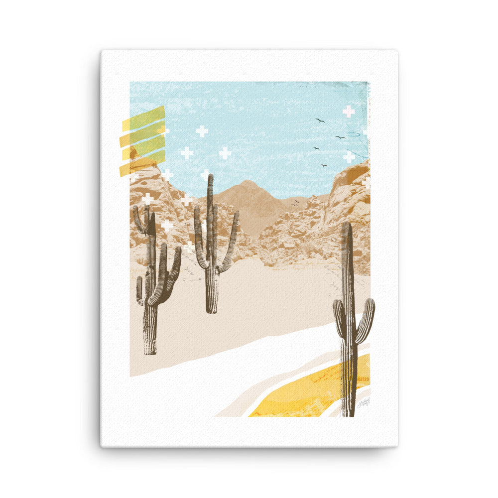Desert Mountain Collage (Blue Palette) - Canvas