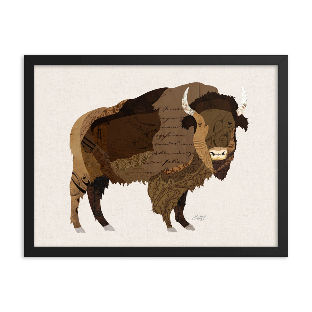Buffalo Collage - Impression mate encadrée