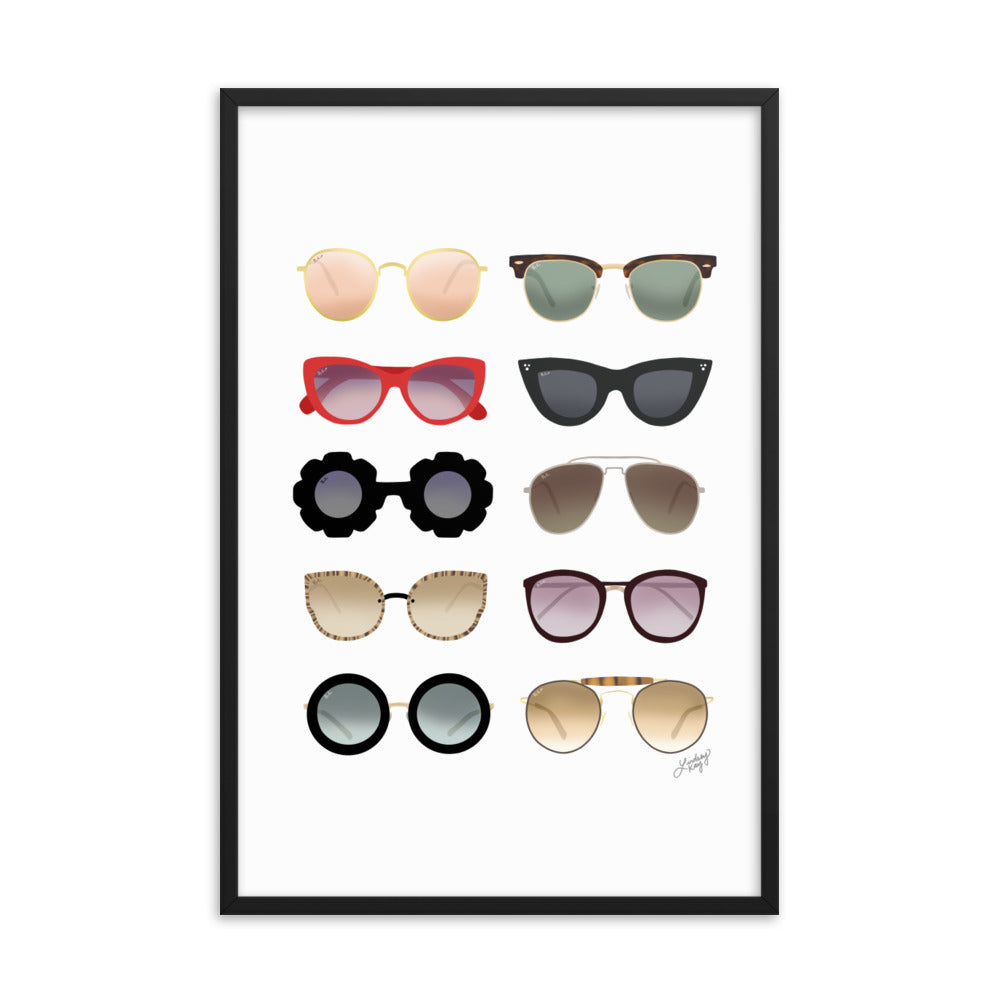 Sunglasses Illustration - Framed Matte Print - Lindsey Kay Collective