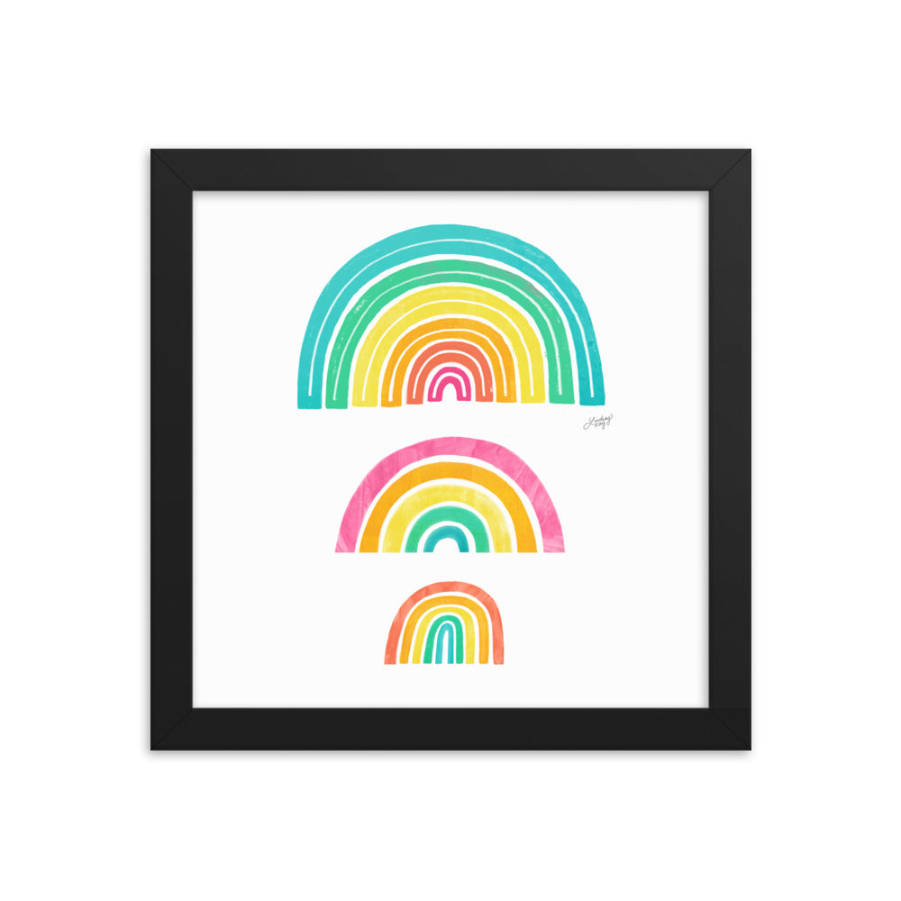 Illustration arc-en-ciel - Impression mate encadrée