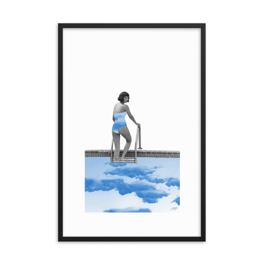 Lady in a Pool Collage - Framed Matte Print - Lindsey Kay Collective
