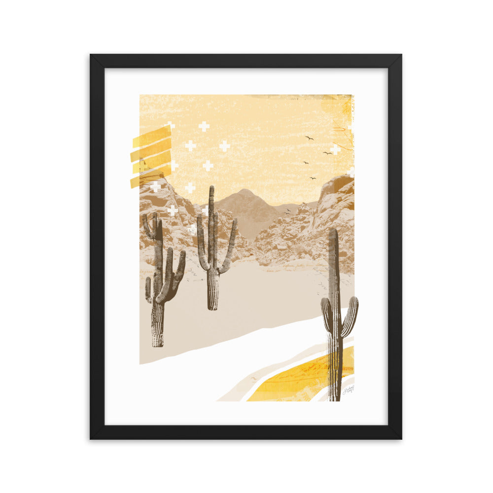 Desert Mountain Collage (Yellow Palette) - Framed Matte Print - Lindsey Kay Collective
