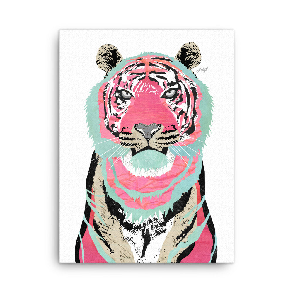 Pink Tiger Collage - Canvas